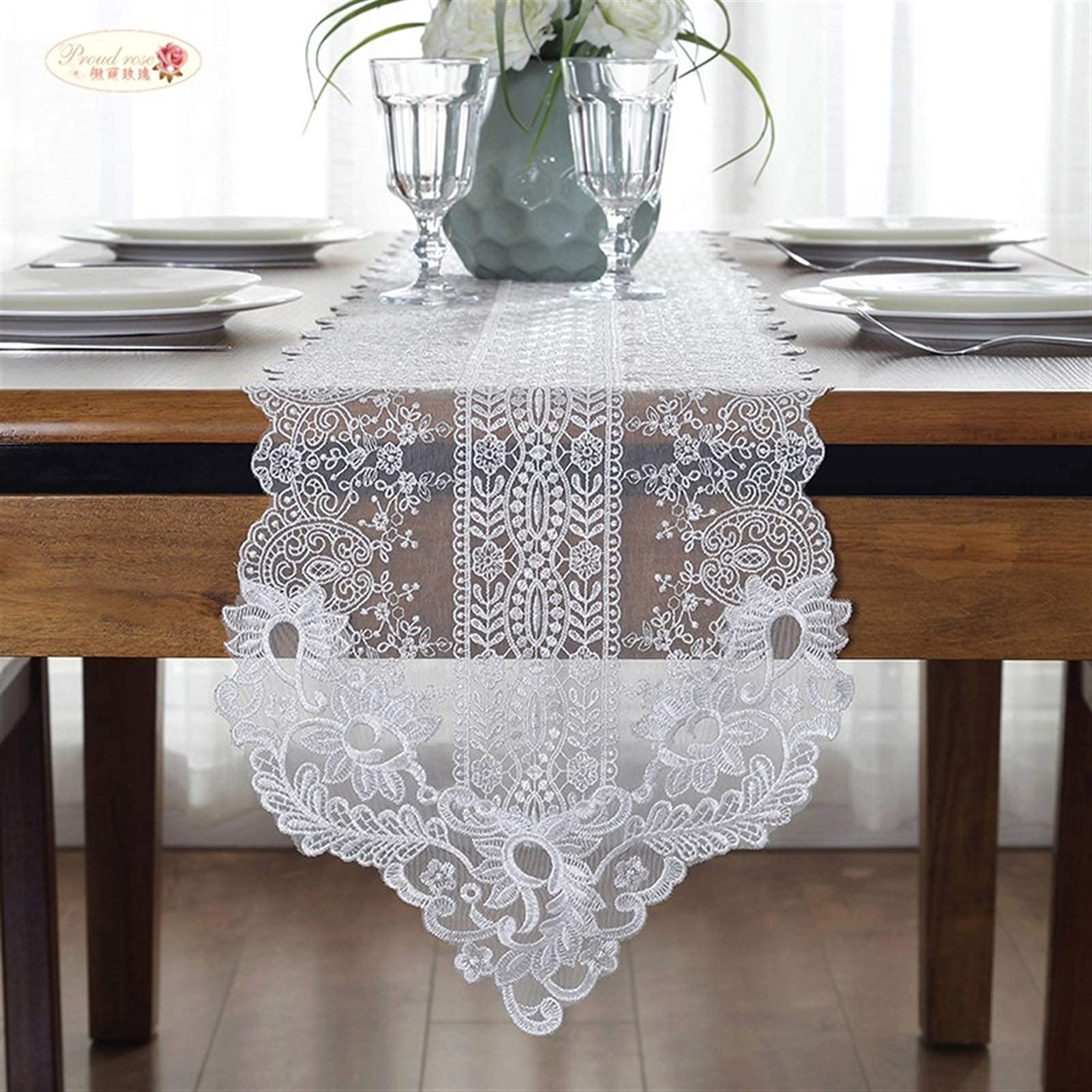 高級♦️エレガントなレース♦️ロココ テーブルランナー♦️ホワイト